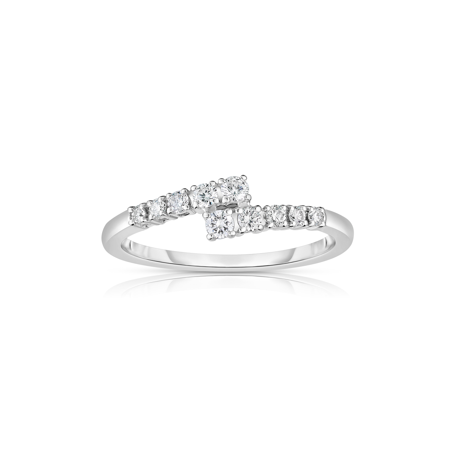 Sabel Collection White Gold Diamond Bypass Ring